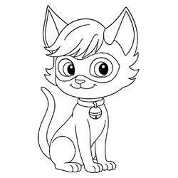 Раскраска Котёнок Супер Кот