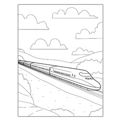 Раскраска Пассажирский скорый поезд