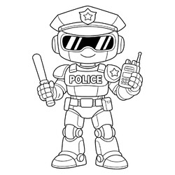 Раскраска Робот-полицейский