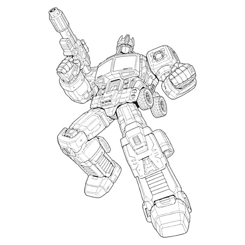 Раскраска Крутой Оптимус Прайм