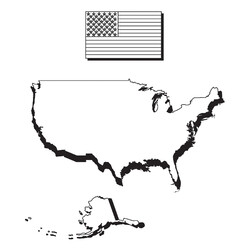Карта Америки и флаг