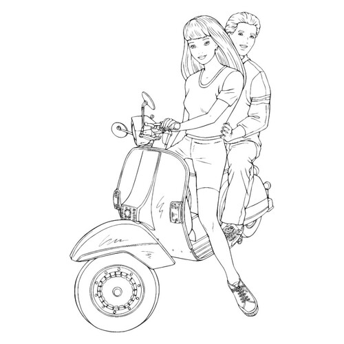 Барби с Кеном на мотоцикле