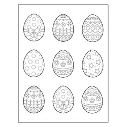 Раскраска Шаблон пасхальных яичек