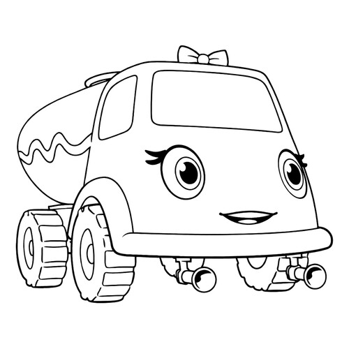 Раскраска Поливалка из Синиего Трактора