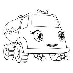 Раскраска Поливалка из Синиего Трактора