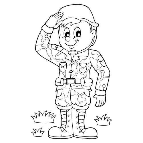 Раскраска Военный