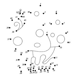 Раскраска Мухомор с улиткой по цифрам
