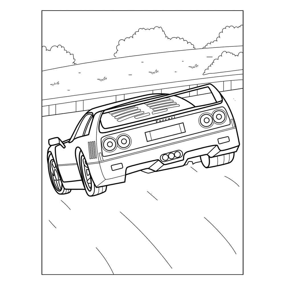 Раскраска Ретро Феррари F40 | распечатать раскраски для детей