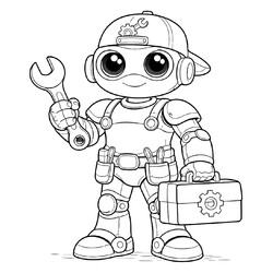 Раскраска Робот-механик