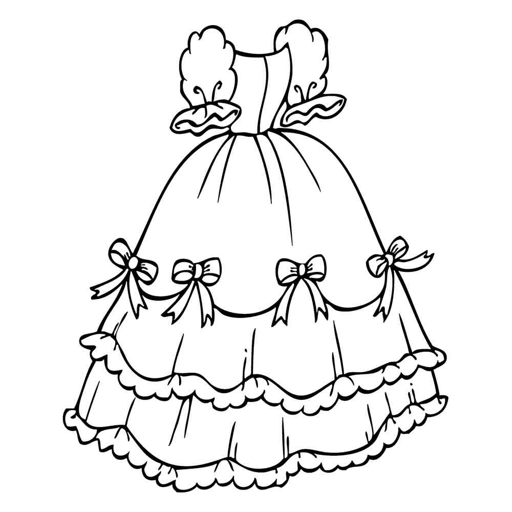 Раскраска Платье для бала распечатать или скачать