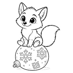 Лисёнок на ёлочном шаре