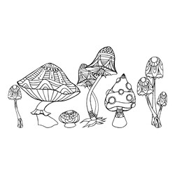 Раскраска Грибы с узорами
