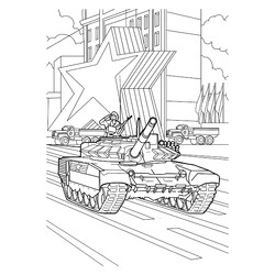 Раскраска Российский основной боевой танк Т-72Б3 на 9 мая
