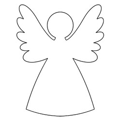 Раскраска Шаблон ангела для малышей