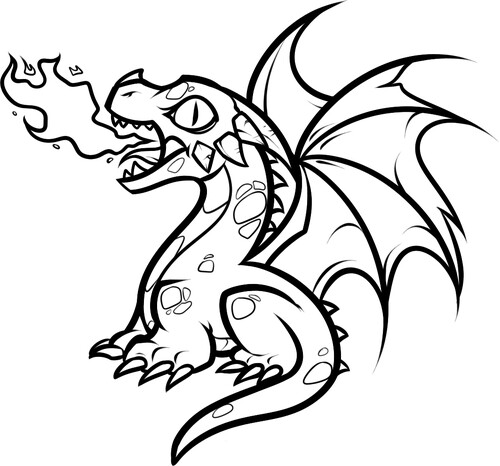 Раскраска огнедышащий дракон