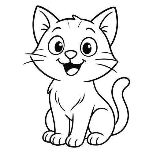 Раскраска Весёлый кот сидит