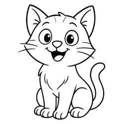 Весёлый кот сидит