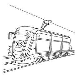 Современный мультяшный трамвай