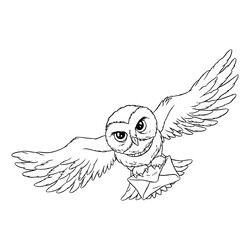 Раскраска Букля - сова Гарри Поттера