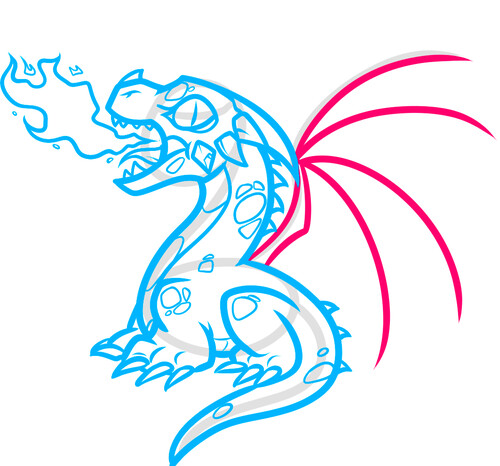 Как нарисовать огнедышащего дракона 8