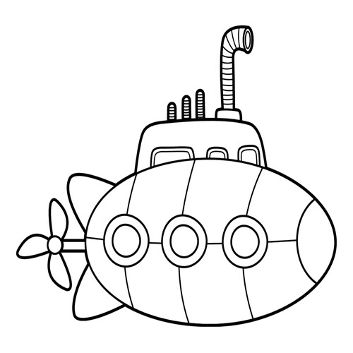 Раскраска Подводная лодка для малышей