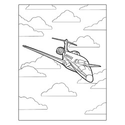 Раскраска Частный самолёт в воздухе
