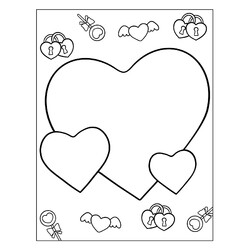 Раскраска Валентинка Три сердца