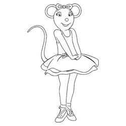 Раскраска Мышь Ангелина балерина