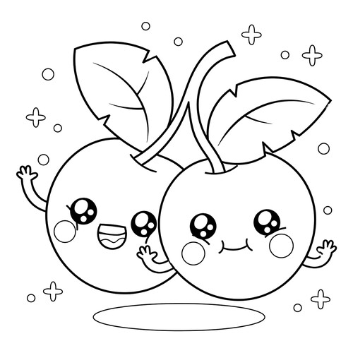 Раскраска Милые вишни