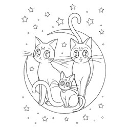 Раскраска Коты из Сейлор Мун