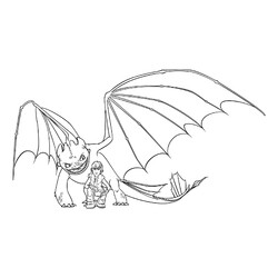 Раскраска Беззубик и сидящий Иккинг