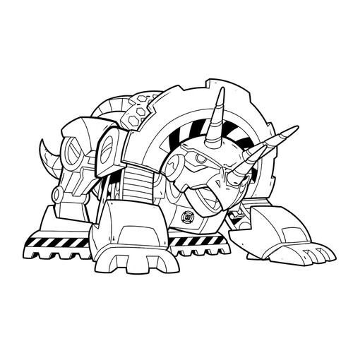 Раскраска Боулдер, трансформер-динозавр