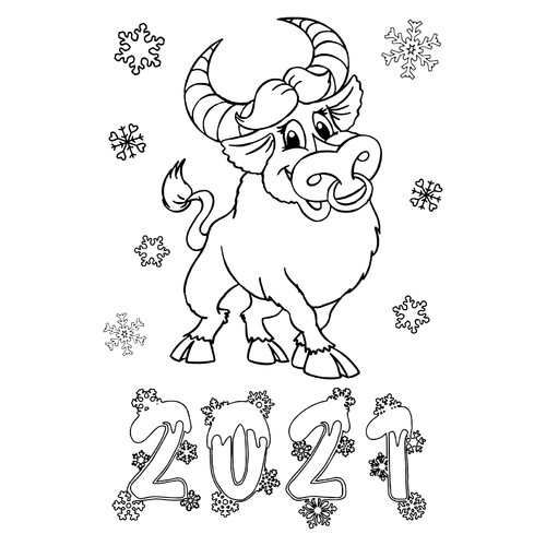 Весёлый бык на Новый год 2021