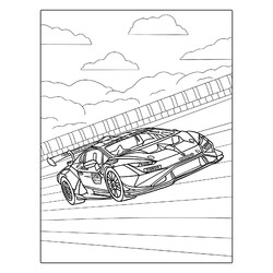 Раскраска Форд Мустанг на трасе