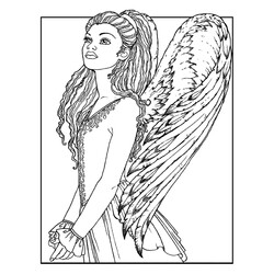 Раскраска Девушка ангел