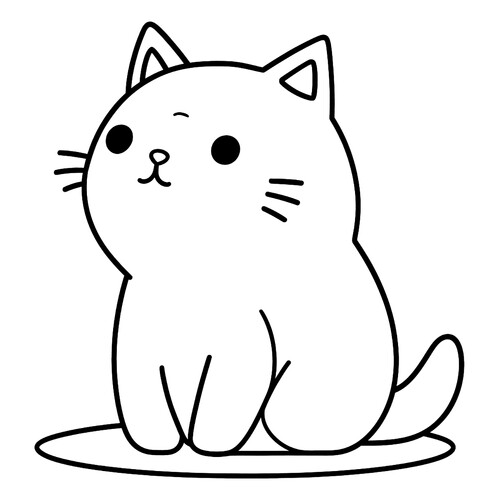 Раскраска Простой аниме котёнок