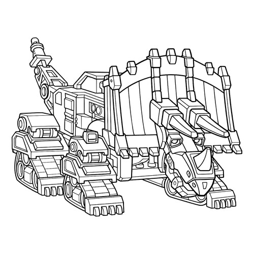 Раскраска Робот динозавр Дозер