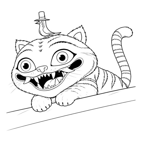 Раскраска Тигр Дерпи и сорока Сусси из Хантрикс