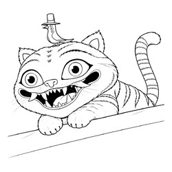 Раскраска Тигр Дерпи и сорока Сусси из Хантрикс