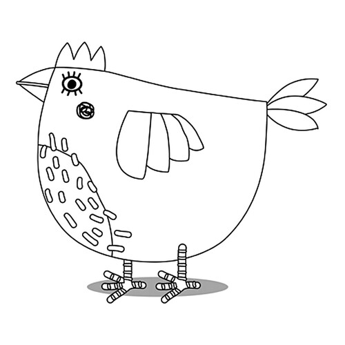 Раскраска Курица из маленького королевства