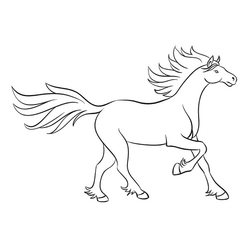 Раскраска Лошадь простая
