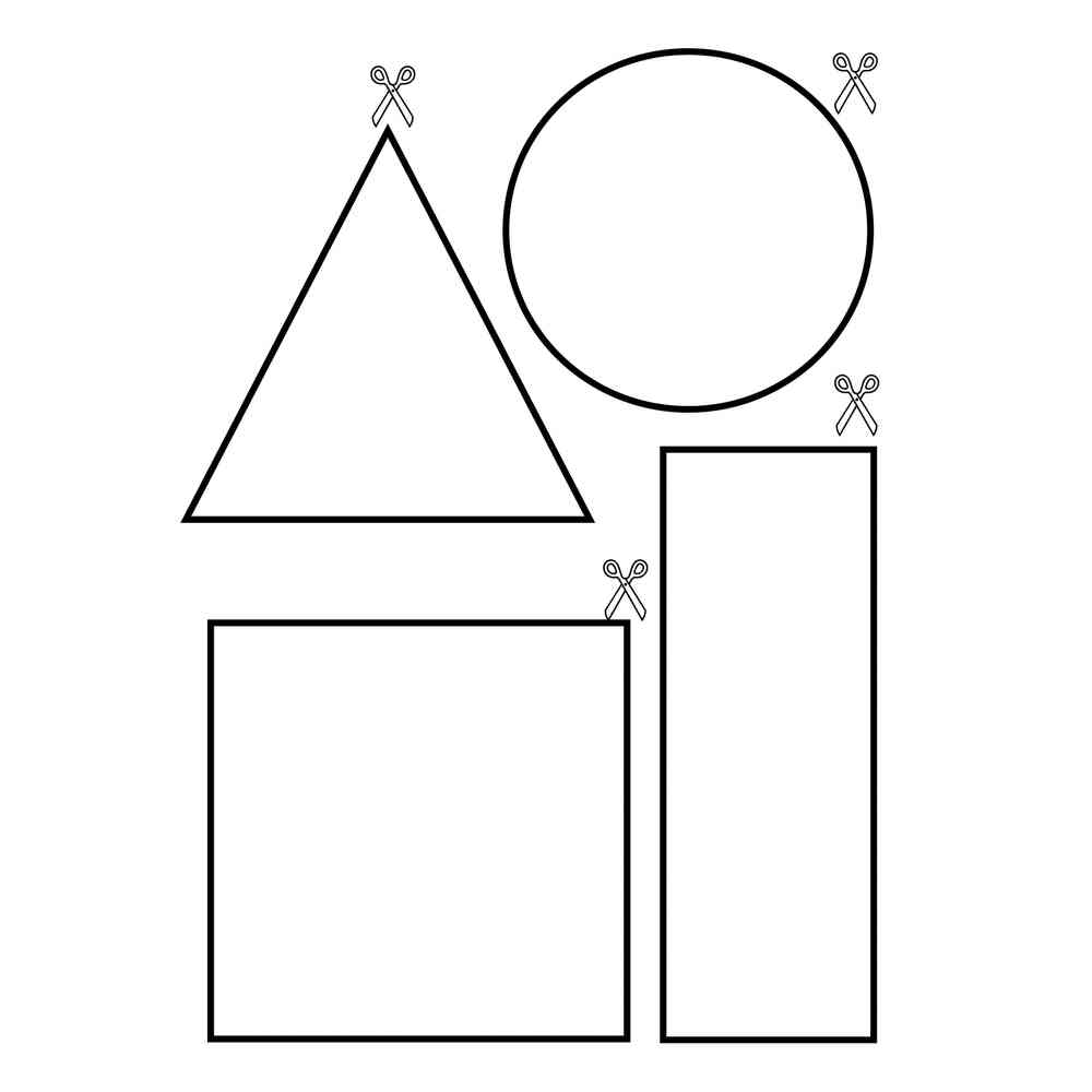 Шаблон Геометрические фигуры для вырезания | распечатать