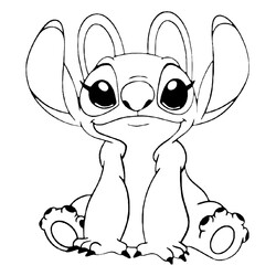 Раскраска Ангел 624 (розовый эксперимент из Стича)