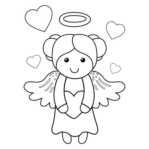 Милый ангелочек с сердечками