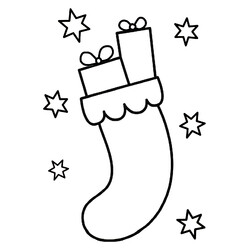 Раскраска Новогодний носок для малышей