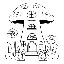 Раскраска Гриб теремок