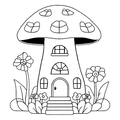 Раскраска Гриб теремок