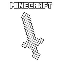 Раскраска Меч Minecraft