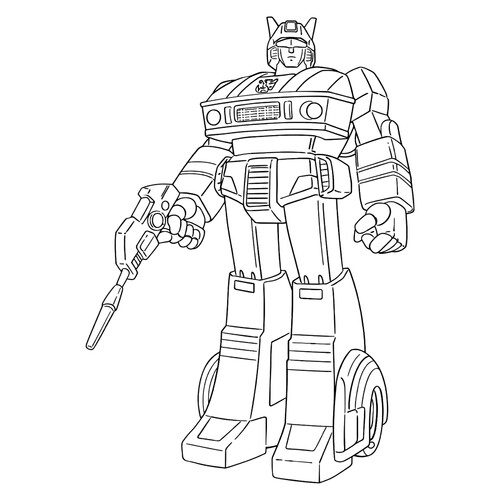 Раскраска Трансформер Джаз с пушкой