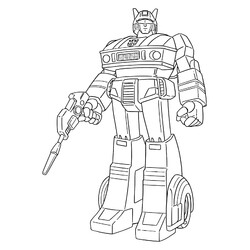 Раскраска Трансформер Джаз с пушкой